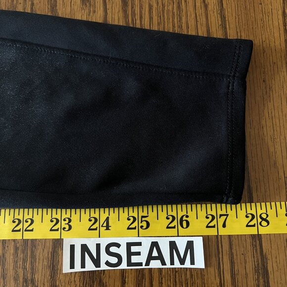 Rock & Republic Women's Stretch Metallic Black Leggings Size M Pull-on Mid Rise - Picture 8 of 10